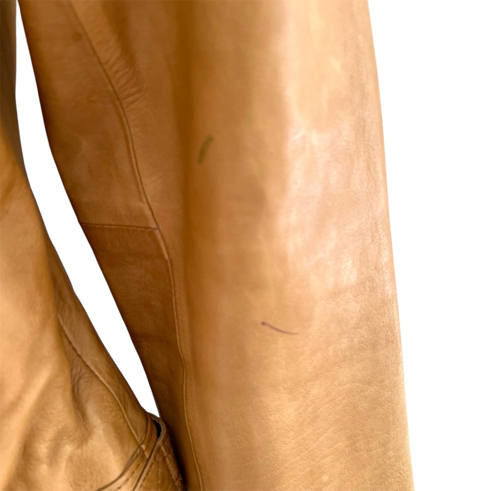 Wilsons Leather Tan Motorcycle Jacket with Stand-Up Collar - Picture 5 of 7
